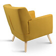 ID MARKET - Fauteuil scandinave LIV avec repose pieds en tissu jaune - vignette