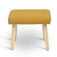 ID MARKET - Fauteuil scandinave LIV avec repose pieds en tissu jaune - vignette