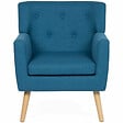 ID MARKET - Fauteuil scandinave LIV en tissu bleu canard - vignette