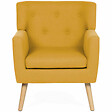 ID MARKET - Fauteuil scandinave LIV en tissu jaune moutarde - vignette
