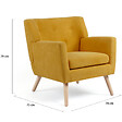 ID MARKET - Fauteuil scandinave LIV en tissu jaune moutarde - vignette