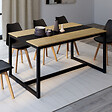 ID MARKET - Table à manger rectangle DOVER 8 personnes bande centrale noire design industriel 150 cm - vignette