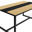 ID MARKET - Table à manger rectangle DOVER 8 personnes bande centrale noire design industriel 150 cm - vignette