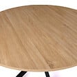 ID MARKET - Table à manger ronde ALIX 6 personnes pied araignée bois et noir 110 cm - vignette