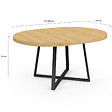 ID MARKET - Table à manger extensible ronde SELMA 4-8 personnes bois et noir 110-150 cm - vignette