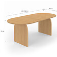 ID MARKET - Table à manger extensible japandi ovale EDITH 6-10 personnes en bois façon hêtre 160 - 200 cm - vignette