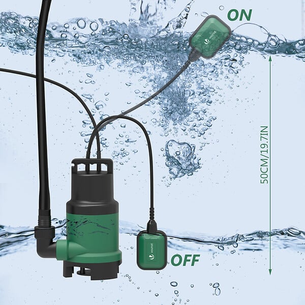VOUNOT - Pompe evacuation pour eaux chargees 14000L/h profondeur 7m - large