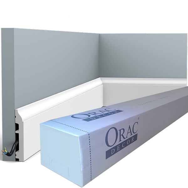 ORAC DECOR - SX172 Plinthe Orac Decor - 8,5x1,4x200cm (h x p x L) - plinthe décorative polymère Pack 2 pièces - large
