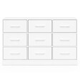 ID MARKET - Commode 9 tiroirs en tissu UPPAH 113 cm meuble de rangement bois blanc - vignette