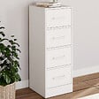 ID MARKET - Meuble d'appoint 4 tiroirs UPPAH 30 cm chiffonnier, meuble de rangement bois blanc - vignette