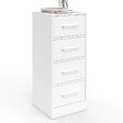 ID MARKET - Meuble d'appoint 4 tiroirs UPPAH 30 cm chiffonnier, meuble de rangement bois blanc - vignette