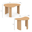 ID MARKET - Lot de 2 tables basses gigognes COLINE 70/50 bois façon hêtre - vignette
