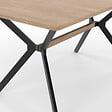 ID MARKET - Table à manger rectangle LOUISON 8 personnes bois et noir design industriel 160 cm - vignette