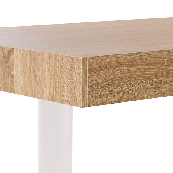 ID MARKET - Table à manger rectangle PHOENIX 8 personnes bois et blanc 200 cm - large