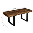 ID MARKET - Table à manger extensible rectangle PHOENIX 4-8 personnes bois effet vieilli et noir 160-200 cm - vignette