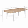 ID MARKET - Table à manger extensible rectangle AUSTRIA 6-10 personnes bois pied épingle blanc 160-200 cm - vignette