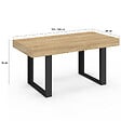 ID MARKET - Table à manger extensible rectangle PHOENIX 4-6 personnes bois et noir 120-160 cm - vignette