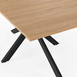 ID MARKET - Table à manger rectangle ALIX 8 personnes pied araignée bois et noir 160 cm - vignette