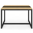 ID MARKET - Table à manger rectangle DOVER 6 personnes bande centrale noire design industriel 120 cm - vignette