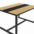ID MARKET - Table à manger rectangle DOVER 6 personnes bande centrale noire design industriel 120 cm - vignette
