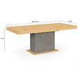 ID MARKET - Table à manger extensible rectangle EDEN 6-10 personnes bois et effet béton 160-200 cm - vignette