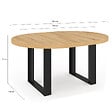 ID MARKET - Table à manger extensible ronde PHOENIX 4-6 personnes bois et noir 110-150 cm - vignette