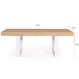 ID MARKET - Table à manger extensible rectangle PHOENIX 4-8 personnes bois et blanc 160-200 cm - vignette
