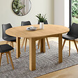 ID MARKET - Table à manger extensible ronde DONA 4-8 personnes façon hêtre 110-150 cm - vignette