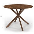 ID MARKET - Table à manger ronde ALIX 6 personnes pied araignée noyer 110 cm - vignette