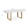 ID MARKET - Table à manger extensible rectangle PHOENIX 4-8 personnes blanc pieds bois 160-200 cm - vignette