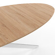 ID MARKET - Table à manger ovale ALIX 10 personnes pied araignée bois et blanc 200 cm - vignette