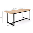 ID MARKET - Table à manger extensible rectangle DETROIT 6-10 personnes design industriel 160-200 cm - vignette