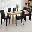 ID MARKET - Lot de 6 chaises HANNAH noires pour salle à manger - vignette