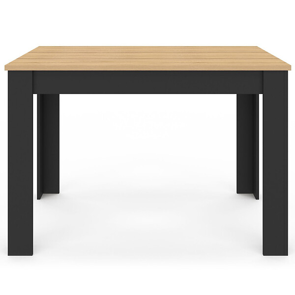 ID MARKET - Table à manger rectangle ROZY 4 personnes noire plateau façon hêtre 110 cm - large