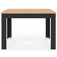 ID MARKET - Table à manger rectangle ROZY 4 personnes noire plateau façon hêtre 110 cm - vignette