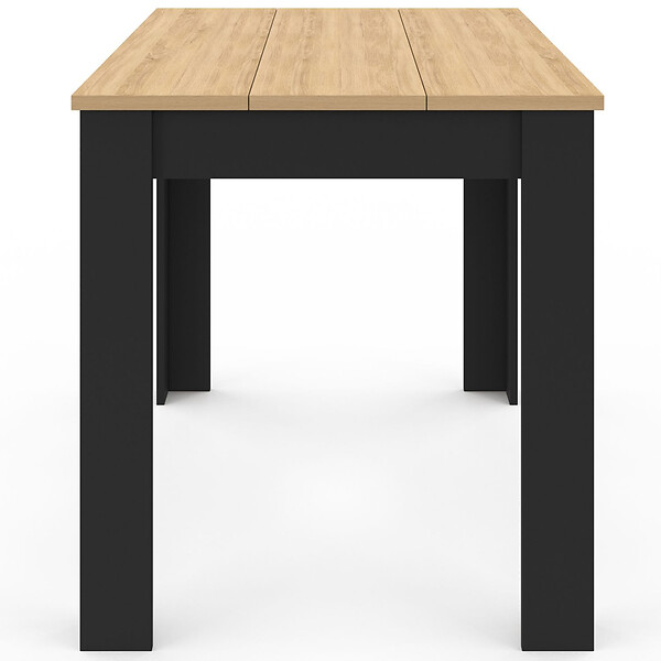ID MARKET - Table à manger rectangle ROZY 4 personnes noire plateau façon hêtre 110 cm - large
