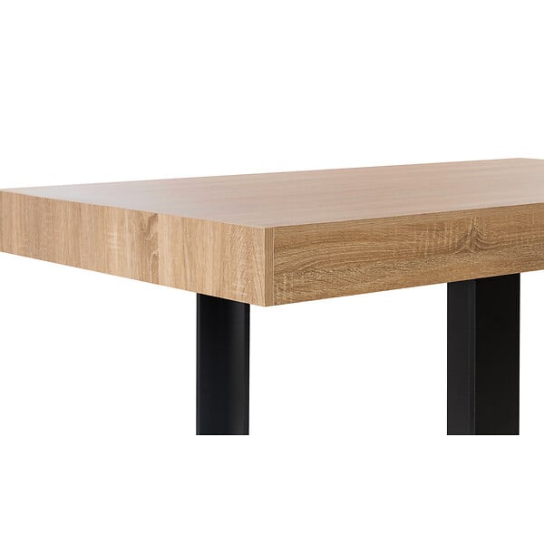 ID MARKET - Table à manger rectangle PHOENIX 8 personnes bois et noir 200 cm - large