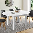 ID MARKET - Table à manger extensible ronde DONA 4-8 personnes blanc 110-150 cm - vignette