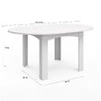 ID MARKET - Table à manger extensible ronde DONA 4-8 personnes blanc 110-150 cm - vignette