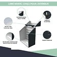 ATOLE - Cache tuyau d'Arrosage en Aluminium thermolaqué pour dévidoir mural - Taille 1 - Gris anthracite. - vignette