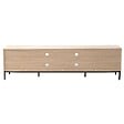 OVIALA - Meuble TV rectangulaire 2 portes L200 cm bois clair - Ketry - vignette