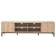 OVIALA - Meuble TV rectangulaire 2 portes L200 cm bois clair - Ketry - vignette