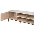 OVIALA - Meuble TV rectangulaire 2 portes L200 cm bois clair - Ketry - vignette
