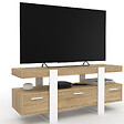 ID MARKET - Meuble TV 116 cm PHOENIX avec tiroirs bois et blanc - vignette