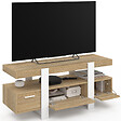 ID MARKET - Meuble TV 116 cm PHOENIX avec tiroirs bois et blanc - vignette