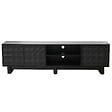 OVIALA - Meuble TV rectangulaire 3 portes L200 cm noir - Octave - vignette