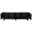 OVIALA - Meuble TV rectangulaire 3 portes L200 cm noir - Octave - vignette