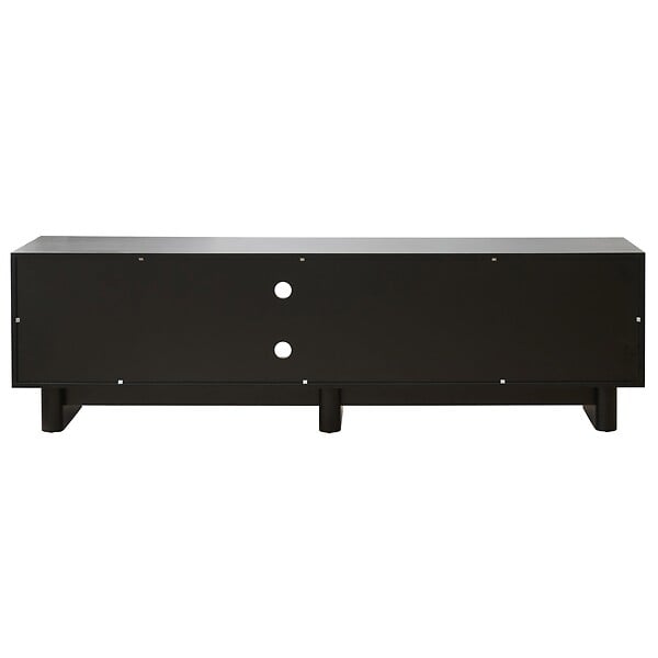 OVIALA - Meuble TV rectangulaire 3 portes L200 cm noir - Octave - large