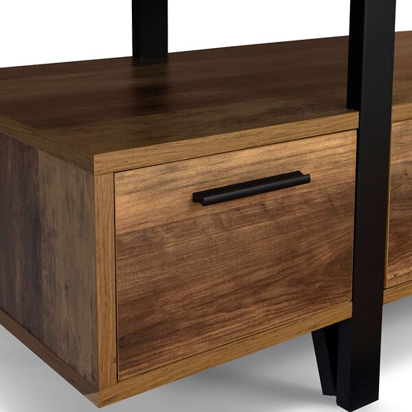 ID MARKET - Meuble TV 113 cm AUSTRIA avec tiroirs bois pieds épingle - large