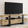 ID MARKET - Meuble TV 140 cm PHOENIX avec tiroirs bois et noir - vignette